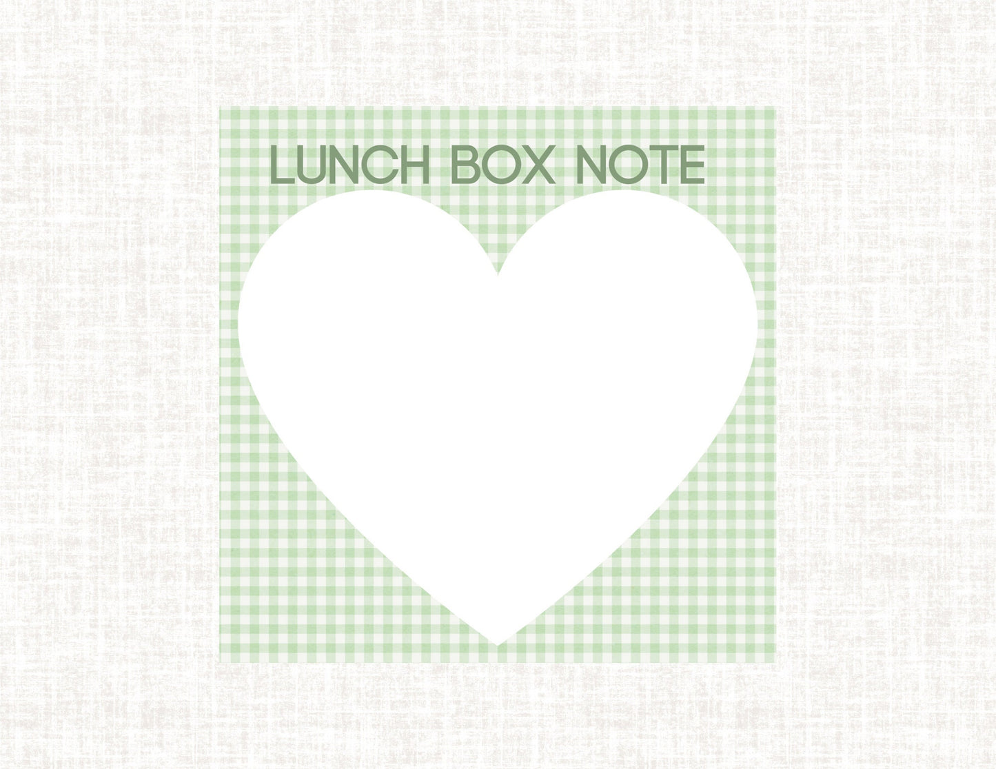 Lunch Box Notes - Green Heart