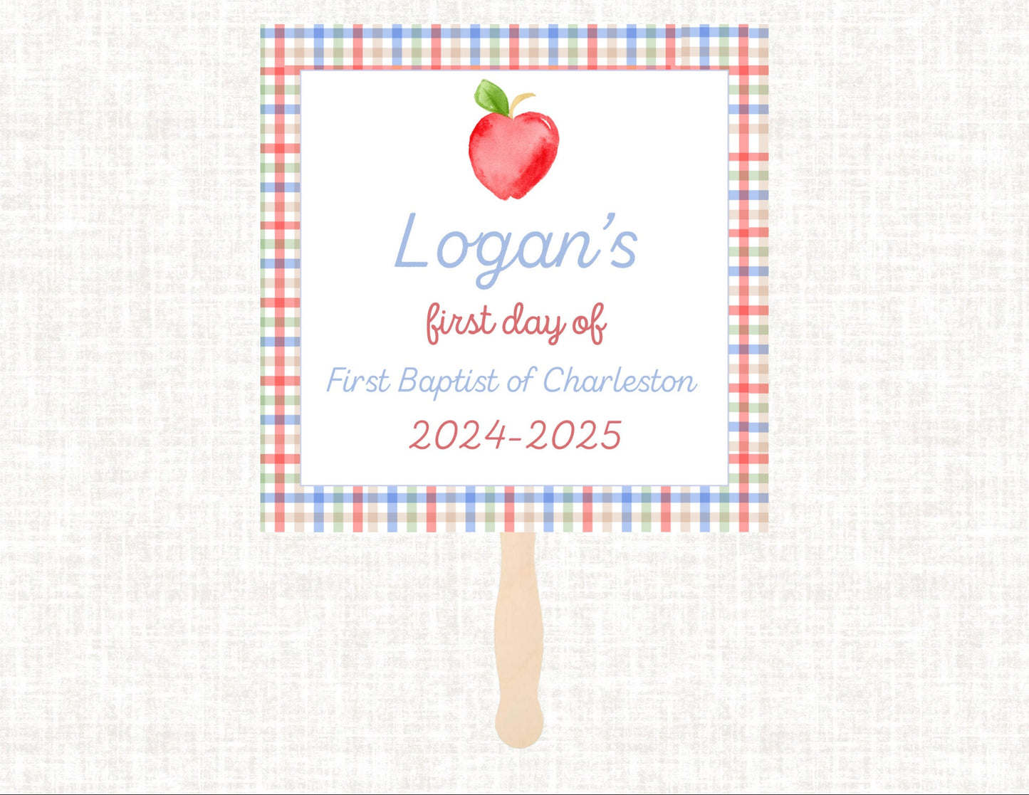 Back to school sign | Mother's Day out Sign | Preppy School Sign | Printable School Sign | Watercolor School Sign | Gingham School Sign