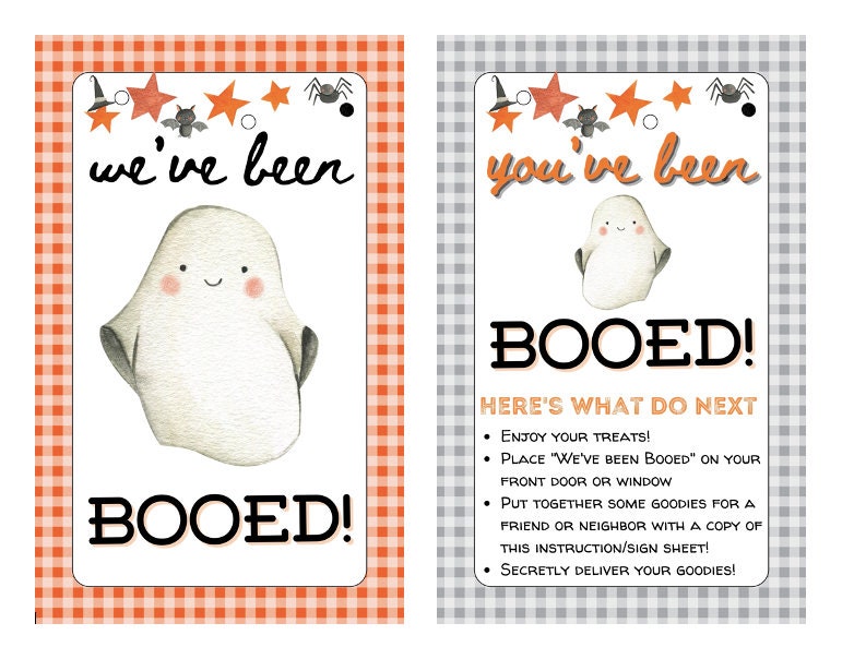 Boo Kit, You've Been Booed, We've Been Booed, Halloween Tags, Instant Download, Booed, Booed Signs