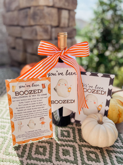 Boozed Kit, You've Been Boozed, We've Been Boozed, Halloween Tags, Instant Download, Booed, Booed Signs, Adult Halloween, Alcohol Tag