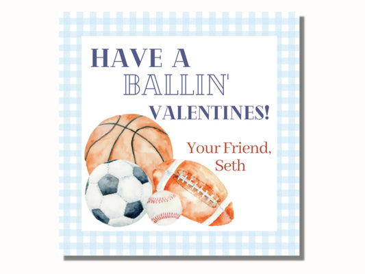 Printable Valentines Day Cards for Kids, Valentine Tags, Sports Valentine, Football, Soccer, Valentine Favor Tags, Valentine Treat Tags