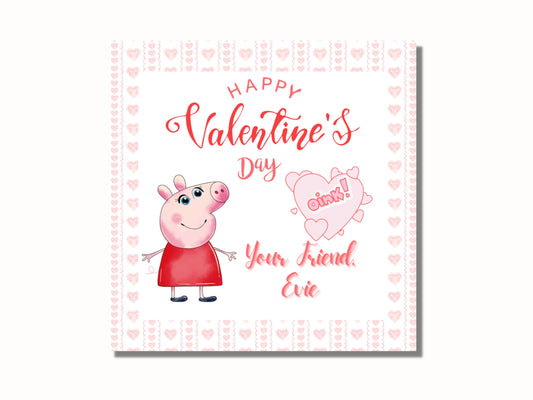 Printable Valentines Day Cards for Kids, Valentine Tags, Peppa Pig Valentine, Valentine Favor Tags, Valentine Treat Tags