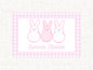 Personalized Monogram Watercolor Preppy Pink Easter Laminated Placemat