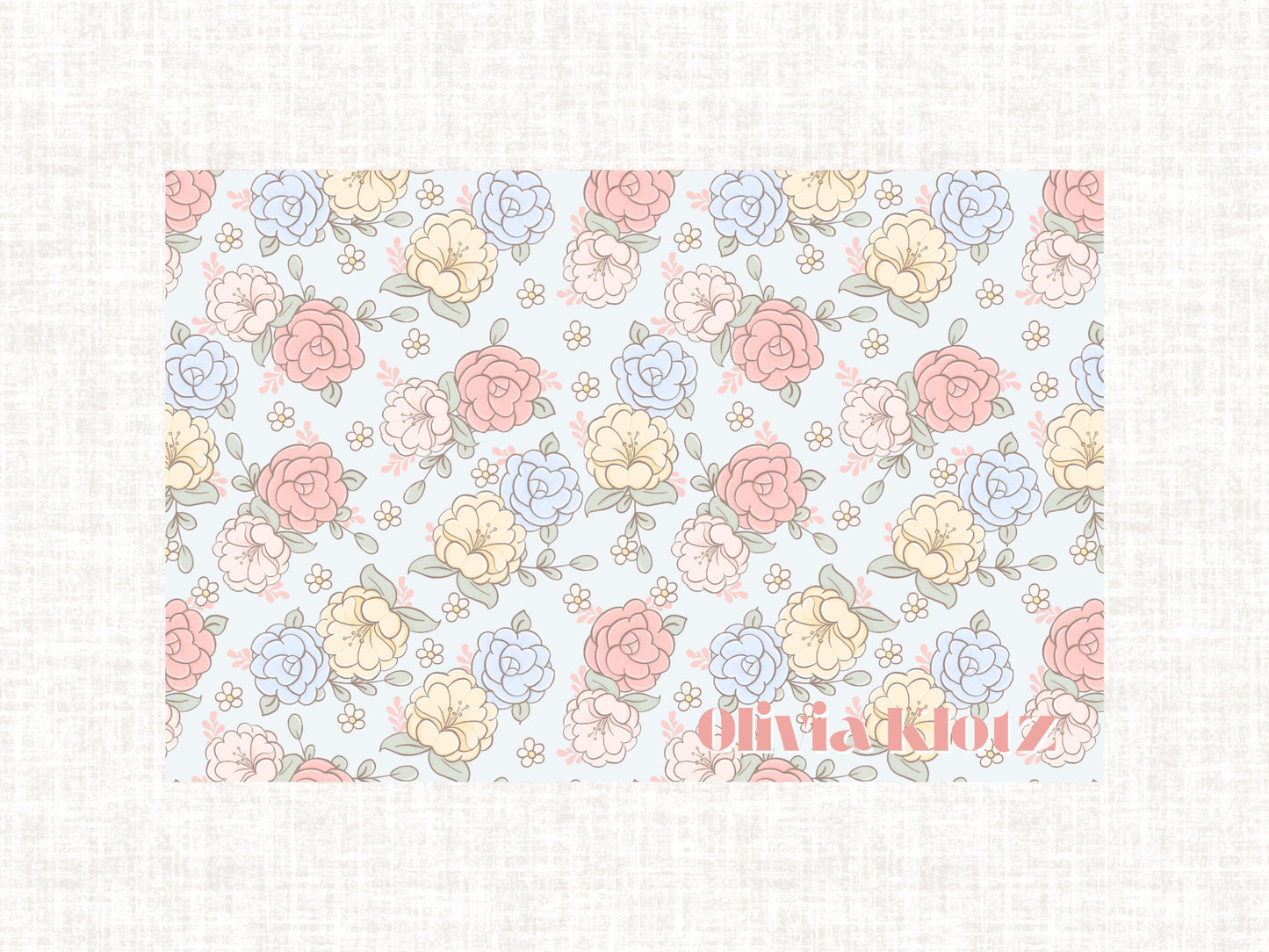 Personalized Monogram Boho Floral Laminated Placemat