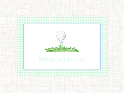 Personalized Boy Masters Golf Laminated Placemat