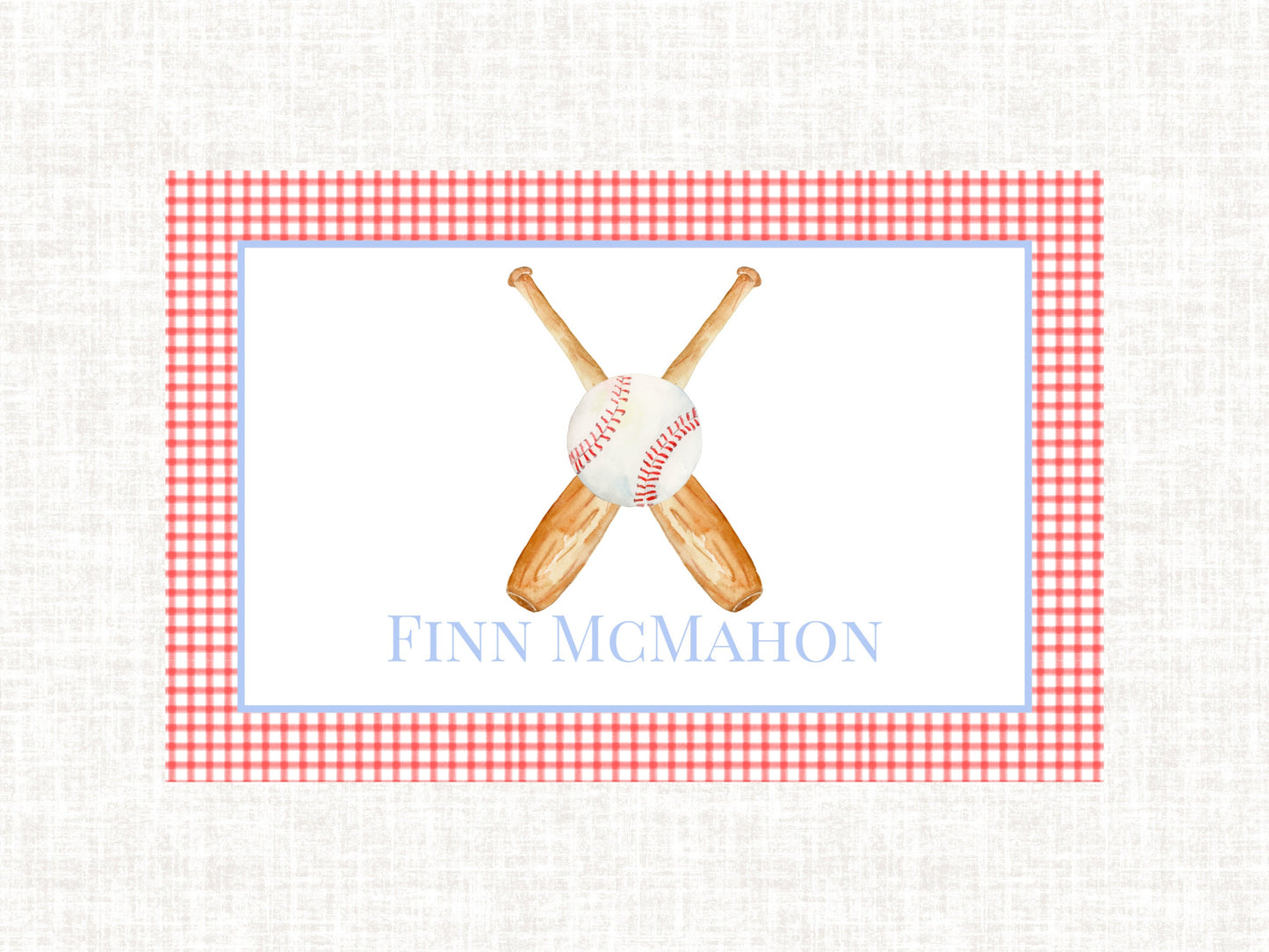 Personalized Boy Baseball Laminated Placemat