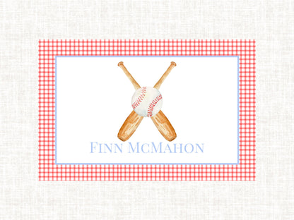 Personalized Boy Baseball Laminated Placemat