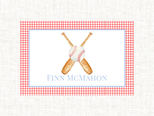 Personalized Boy Baseball Laminated Placemat