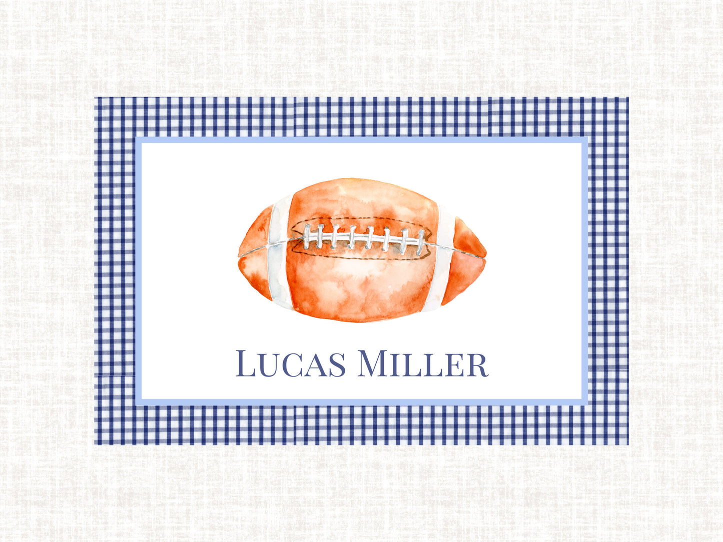 Personalized Boy Sports Football Laminated Placemat