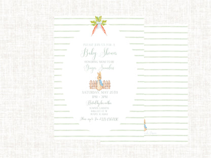 Peter Rabbit Birthday Invitation | Gender Neutral Invitation Boy Girl | Birthday Boy | Easter Party | Preppy Birthday Invitation| Digital