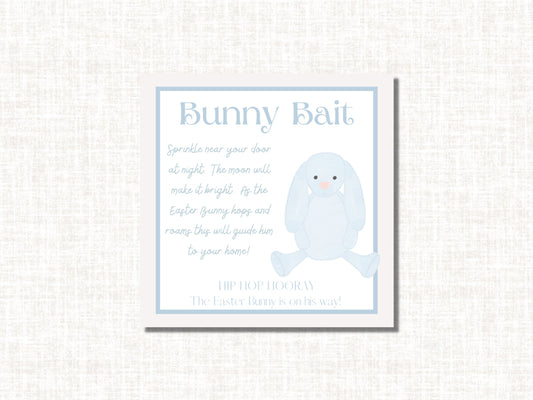 Digital Download Watercolor Blue Bunny Bait Gift Tags EnclosureCards Instant Download