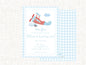 Watercolor Airplane Invitation | Time Flies First Birthday | Boy Birthday Party Invite | Editable Watercolor Time Flies Party Invite