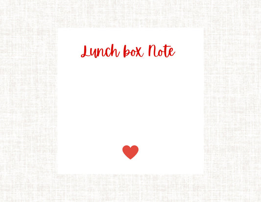 Lunch Box Notes - White and Red Heart