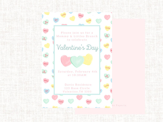 Watercolor Valentine Birthday Invitation | Mommy and Me Brunch | Galentine's Brunch | Mom's Night Out | Valentine Invitation | Digital